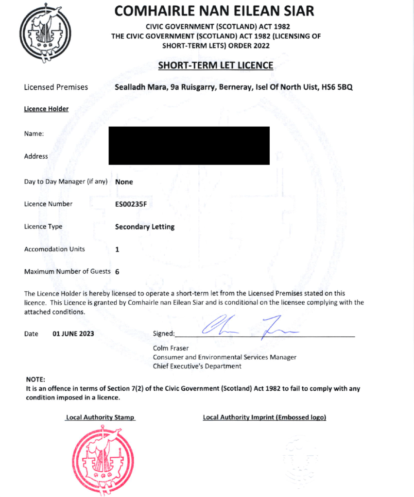 Property Short-Term Let Licence